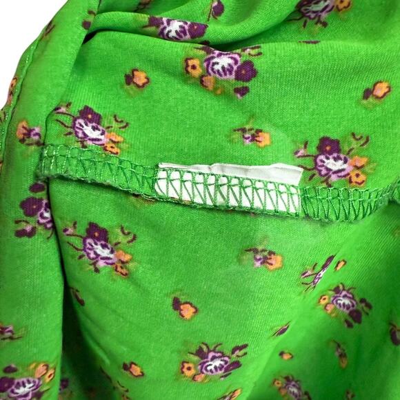 Nasty Gal green Floral Print Cut Out Puff Sleeve Mini Dress Size 8 - Picture 7 of 11